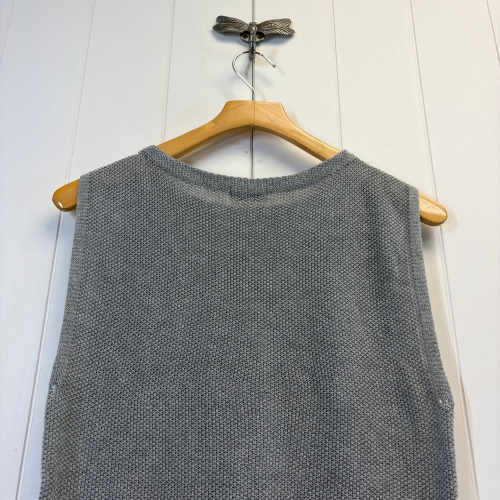 Apart by Lowrys Boho Chic Fringe Knit Sweater Tank Women Size F Minimalist Cozy - Picture 7 of 8